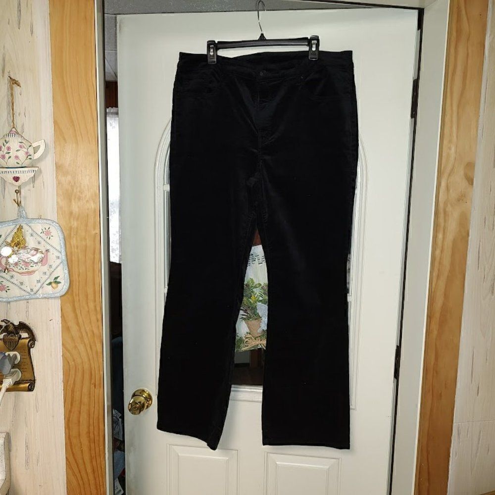 New Chico's Black Velour Feel Pants Size Women's 3R